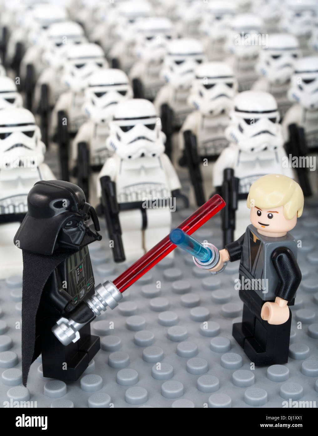 Lego Star Wars Minifigure Luke Skywalker / Darth Vader / Storm Troopers Foto Stock