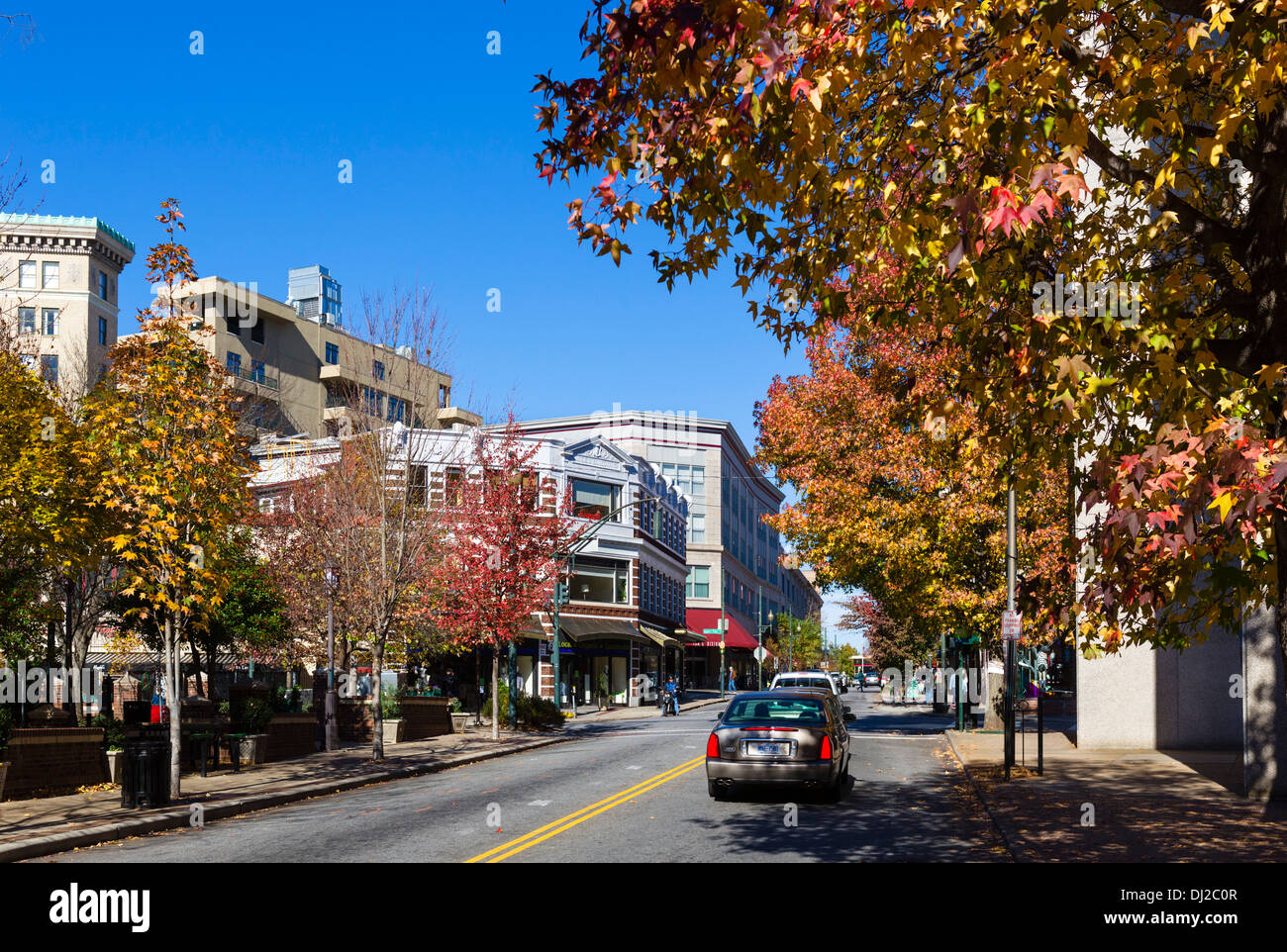 Haywood Street nel centro di Asheville, North Carolina, STATI UNITI D'AMERICA Foto Stock