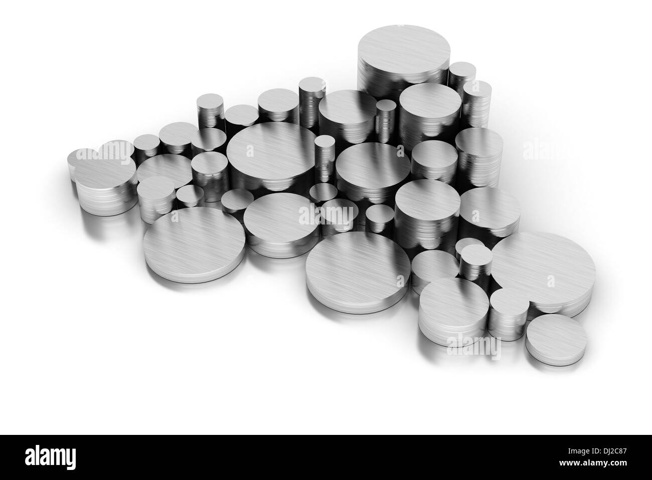 Pila di tubi di acciaio Foto Stock