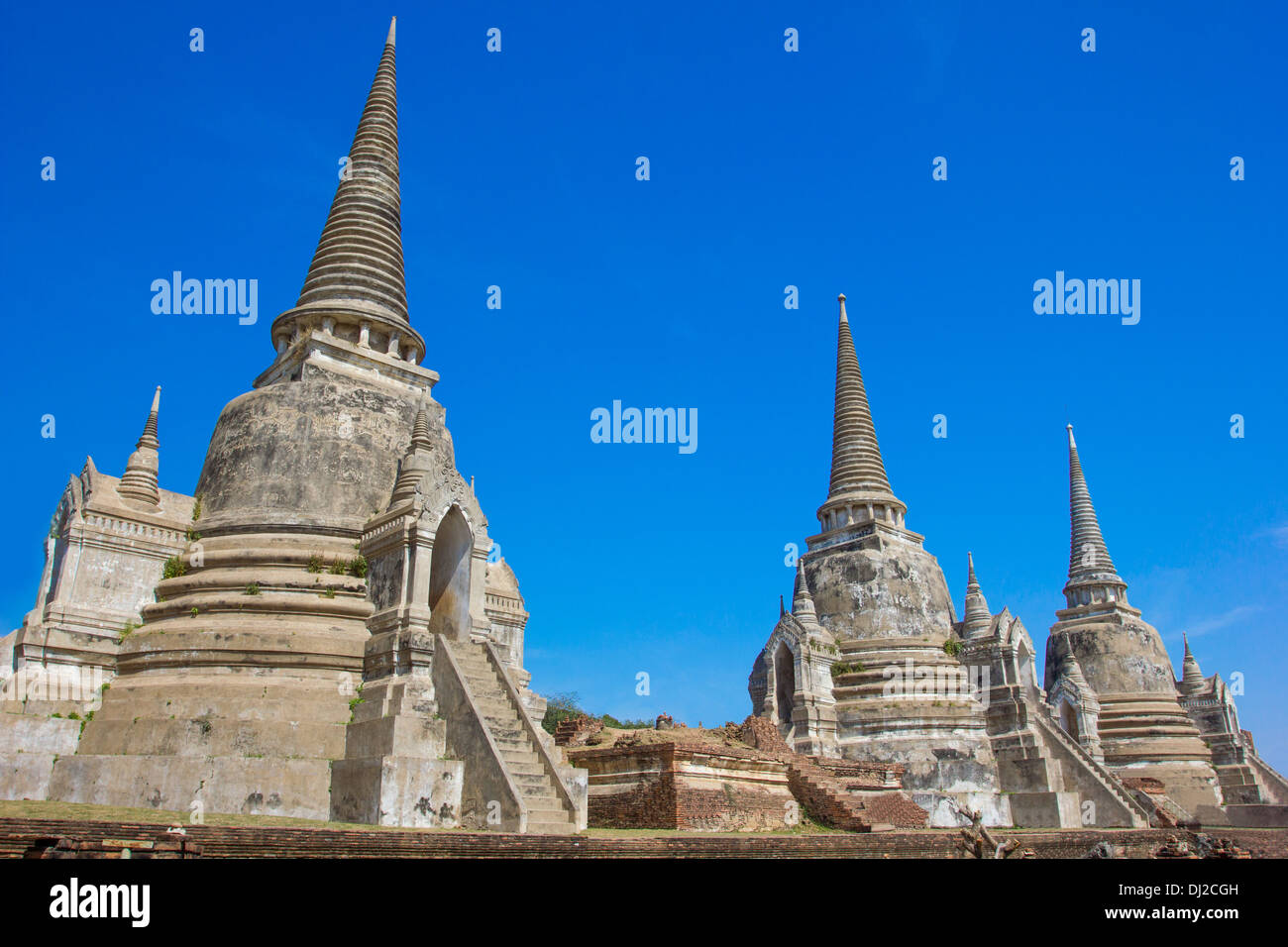 Wat Phra Si Sanphet, Tempio di Ayutthaya storico, Thailandia Foto Stock