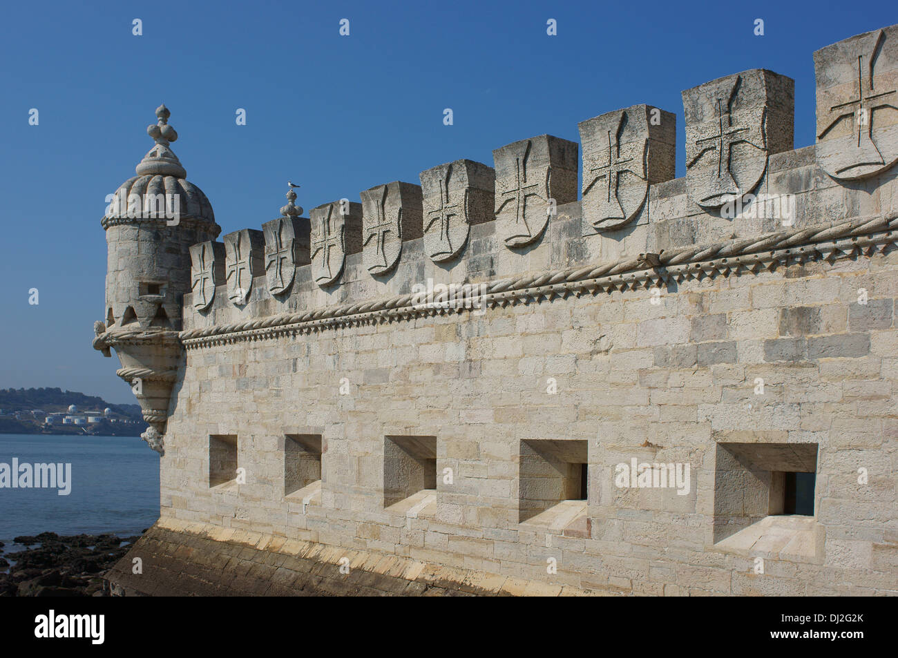 La Torre de Belem Lisbona Lisboa Portogallo stile manuelino Foto Stock