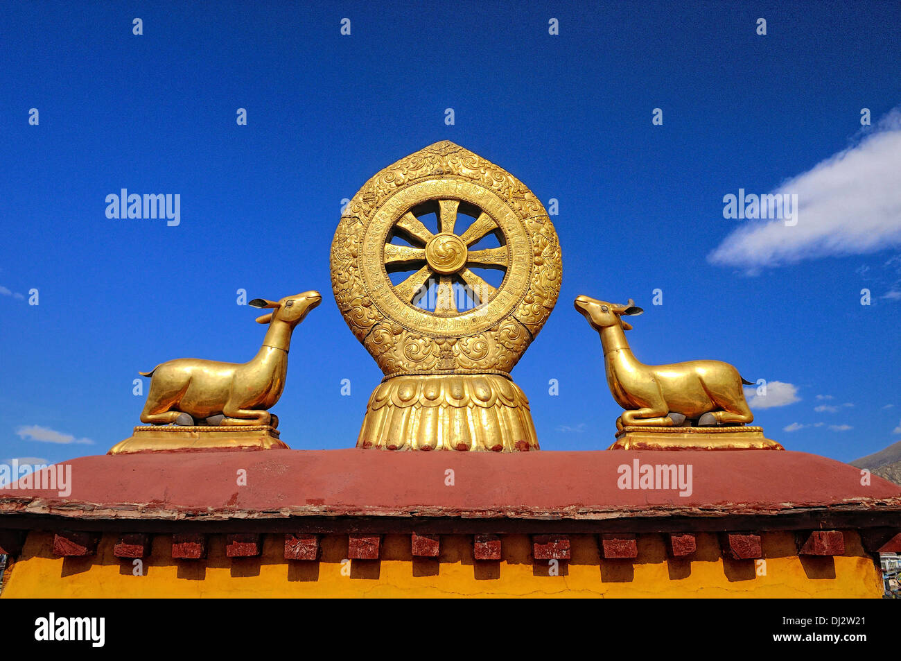 Dharmachakra Jokhang Tempio del Tibet Foto Stock