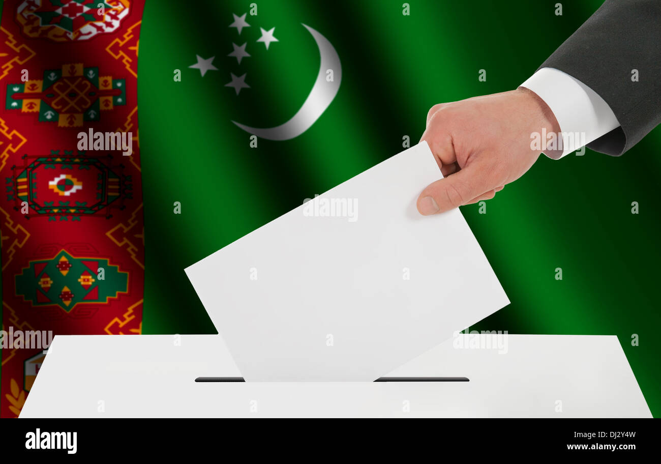 Il turkmeno bandiera Foto Stock