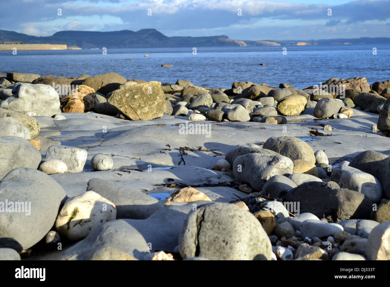 Monmouth Beach, Lyme Regis, Jurassic Coast, Dorset, Inghilterra Foto Stock