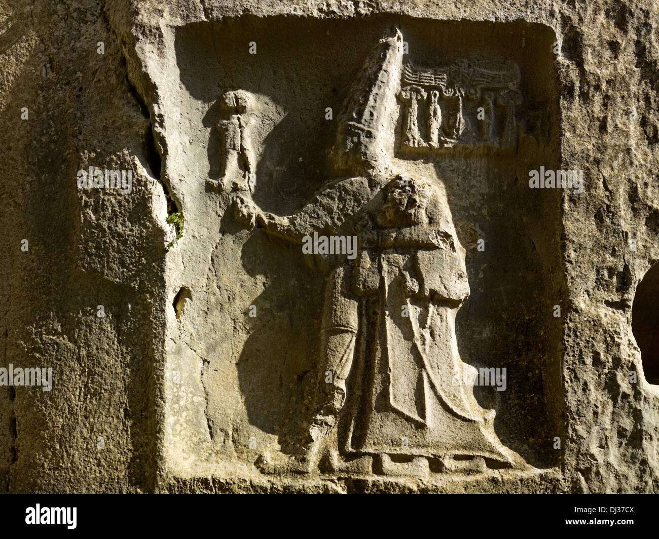 Grande Re Tudhalija IV, rock santuario dell'Hittita , Turchia Foto Stock