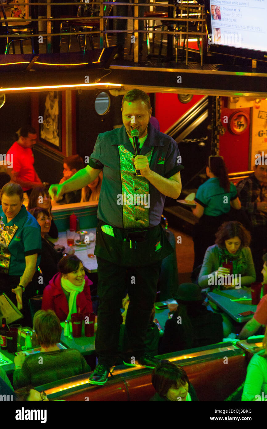 Ellen's Stardust Diner, Broadway, New York City, Stati Uniti d'America. Foto Stock