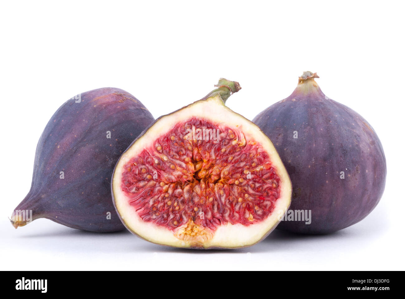 Tre figure su uno sfondo bianco. Foto Stock