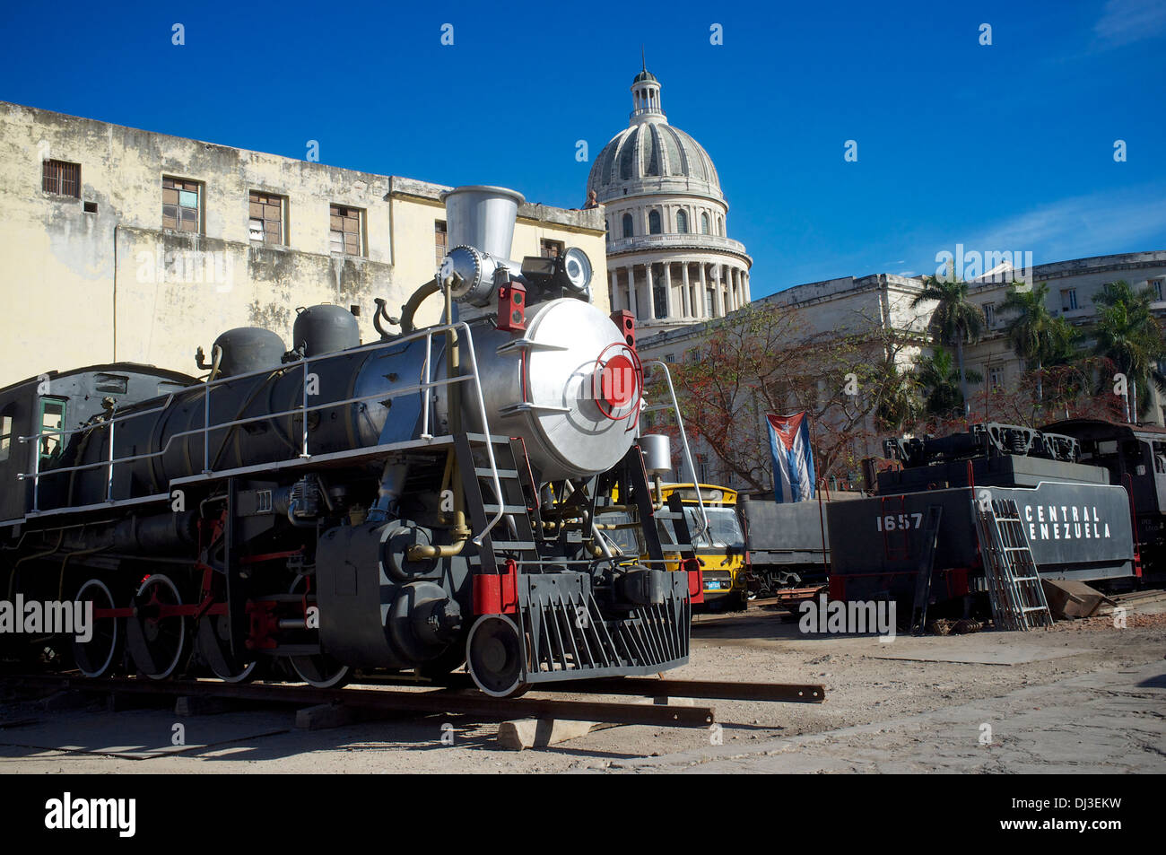 Ripristinati i motori a vapore, Havana, Cuba Foto Stock