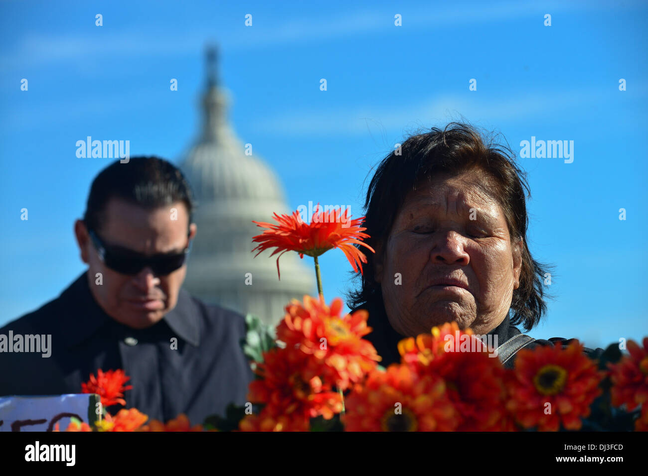 Washington DC, Stati Uniti d'America. Xx Novembre 2013. ''Ci sono voluti pochi minuti per uccidere mio figlio, ma siamo ancora in attesa di tre anni per il governo di dirci chi era responsabile. Nessuno si assume responsabilità per uccidere mio figlio'' ha detto un emotivo MARIA LUZ ROJAS, madre di Anastasio Hernandez, ucciso da Pattuglia di Confine agenti nel 2012. Credito: ZUMA Press, Inc./Alamy Live News Foto Stock