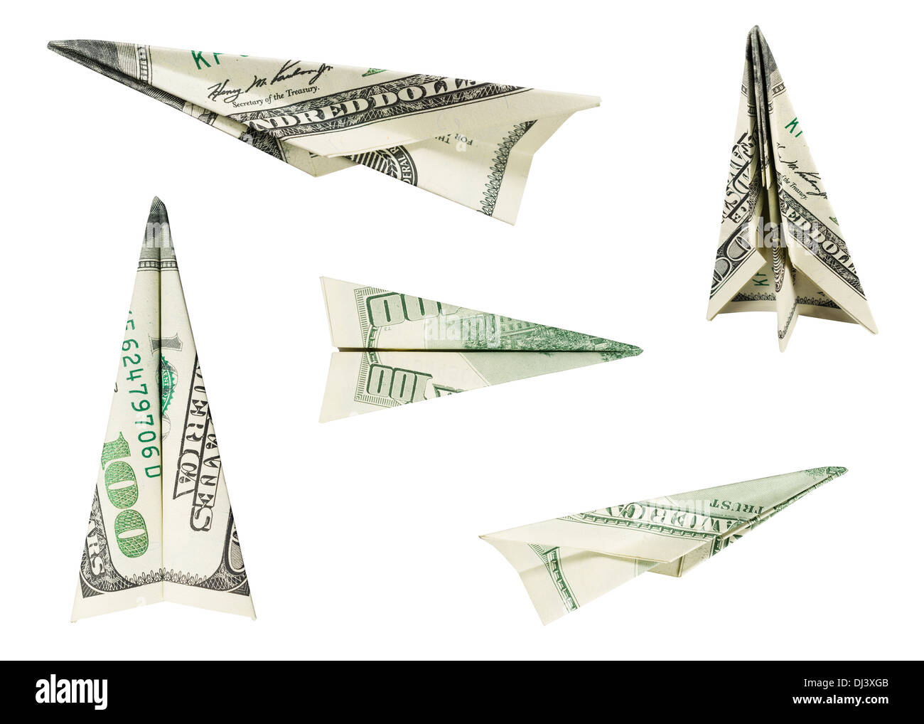 Aeroplani di soldi Foto Stock