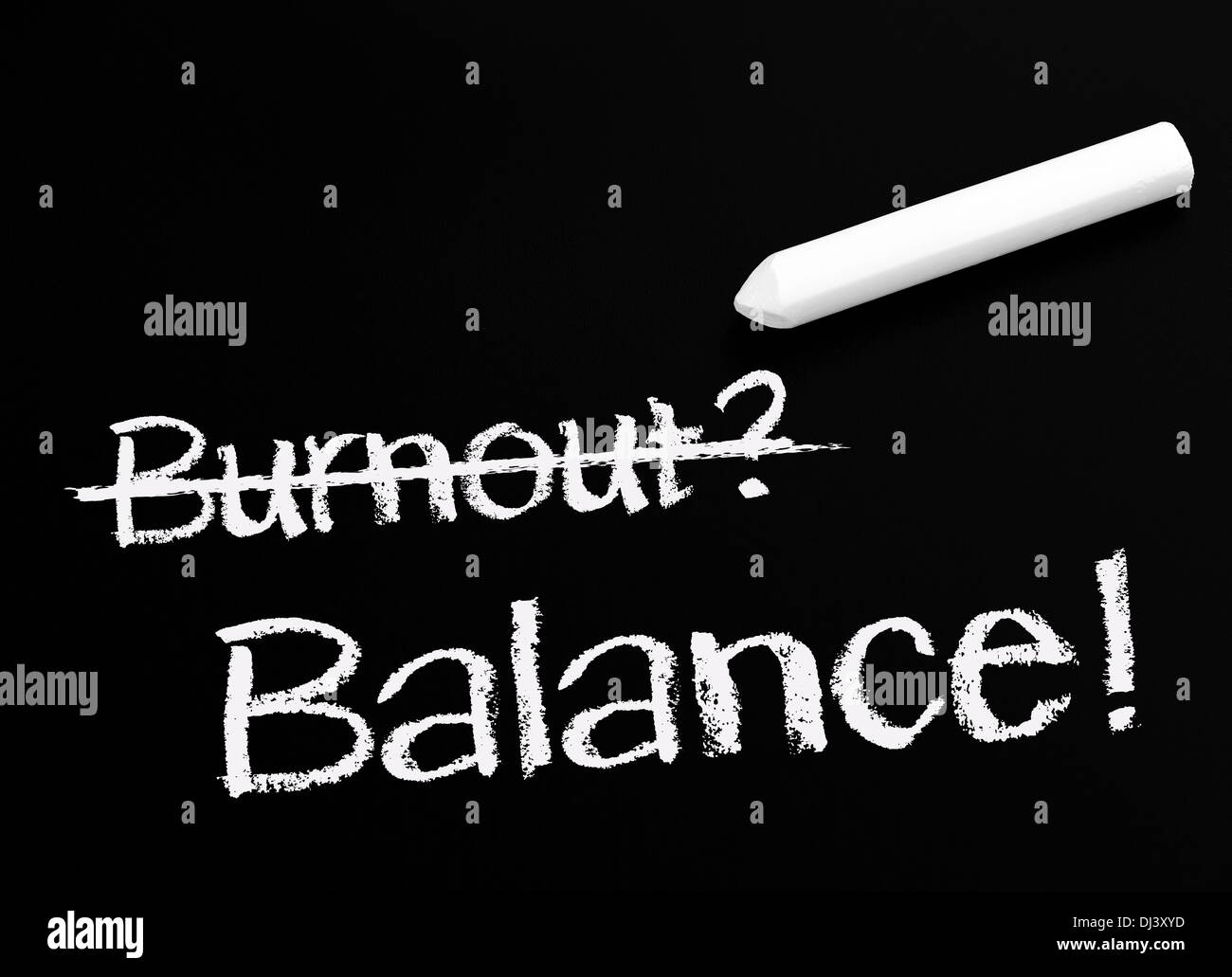 Burnout ed equilibrio Foto Stock