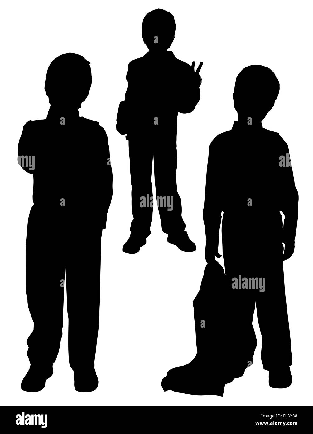 Silhouette di un uomo in smoking Foto Stock