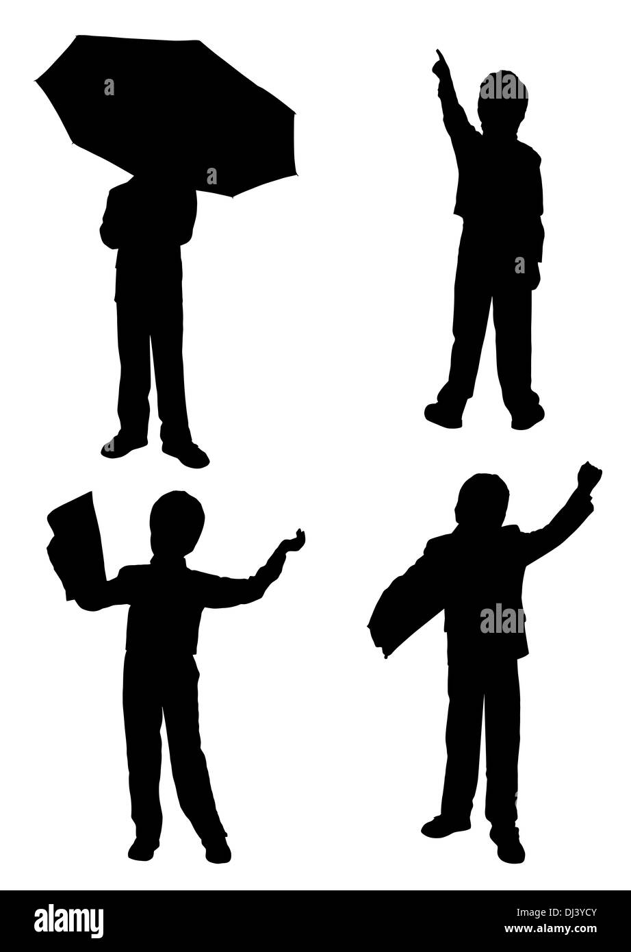 Silhouette di un uomo in smoking Foto Stock