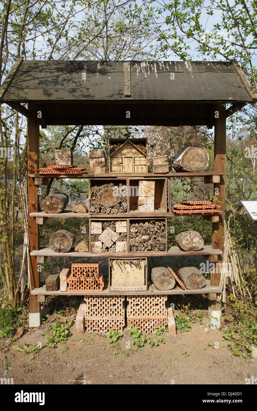 Nisthilfen für Insekten Foto Stock