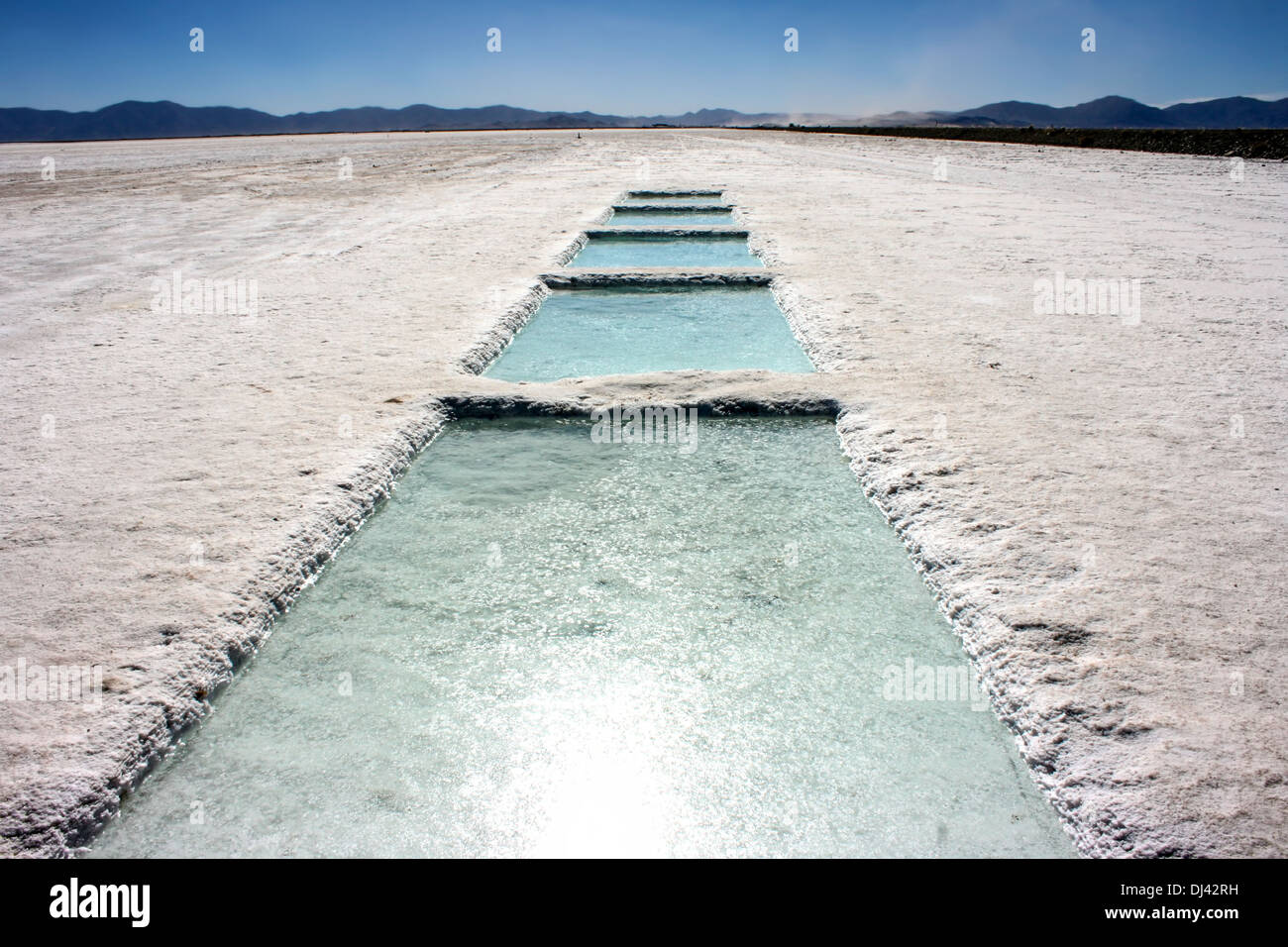 Un enorme campo di sale nel nord dell'Argentina Foto Stock