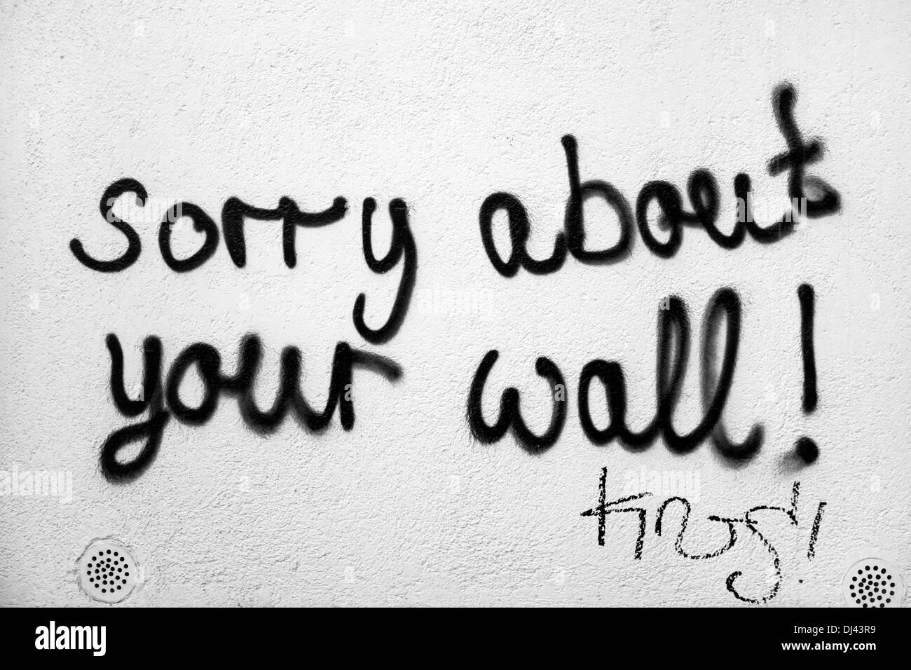 I graffiti sulla parete ( scusate per il montaggio a parete ) Foto Stock