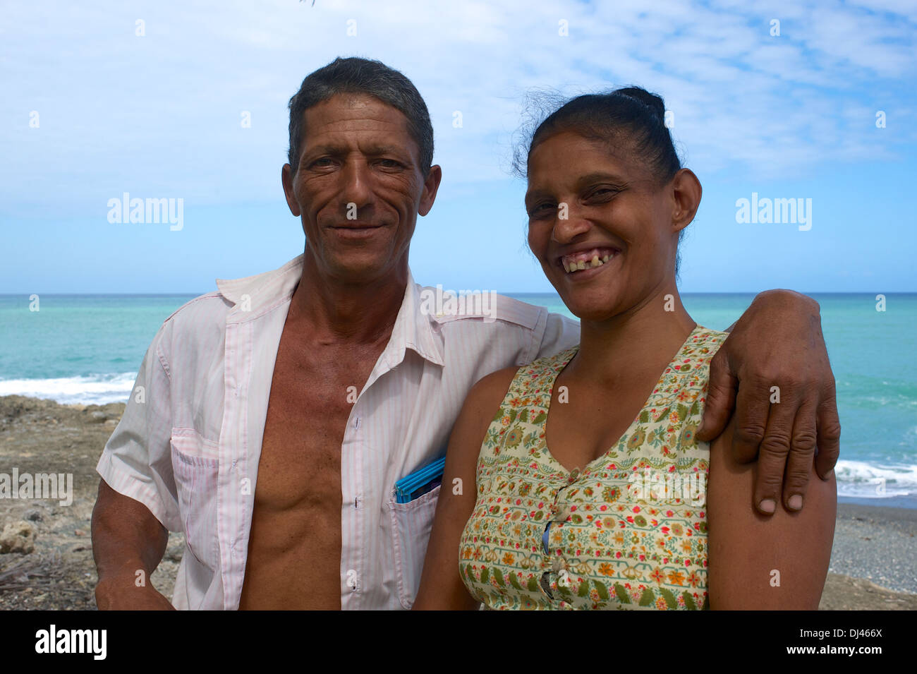 Sposato giovane cubano, Baracoa Foto Stock
