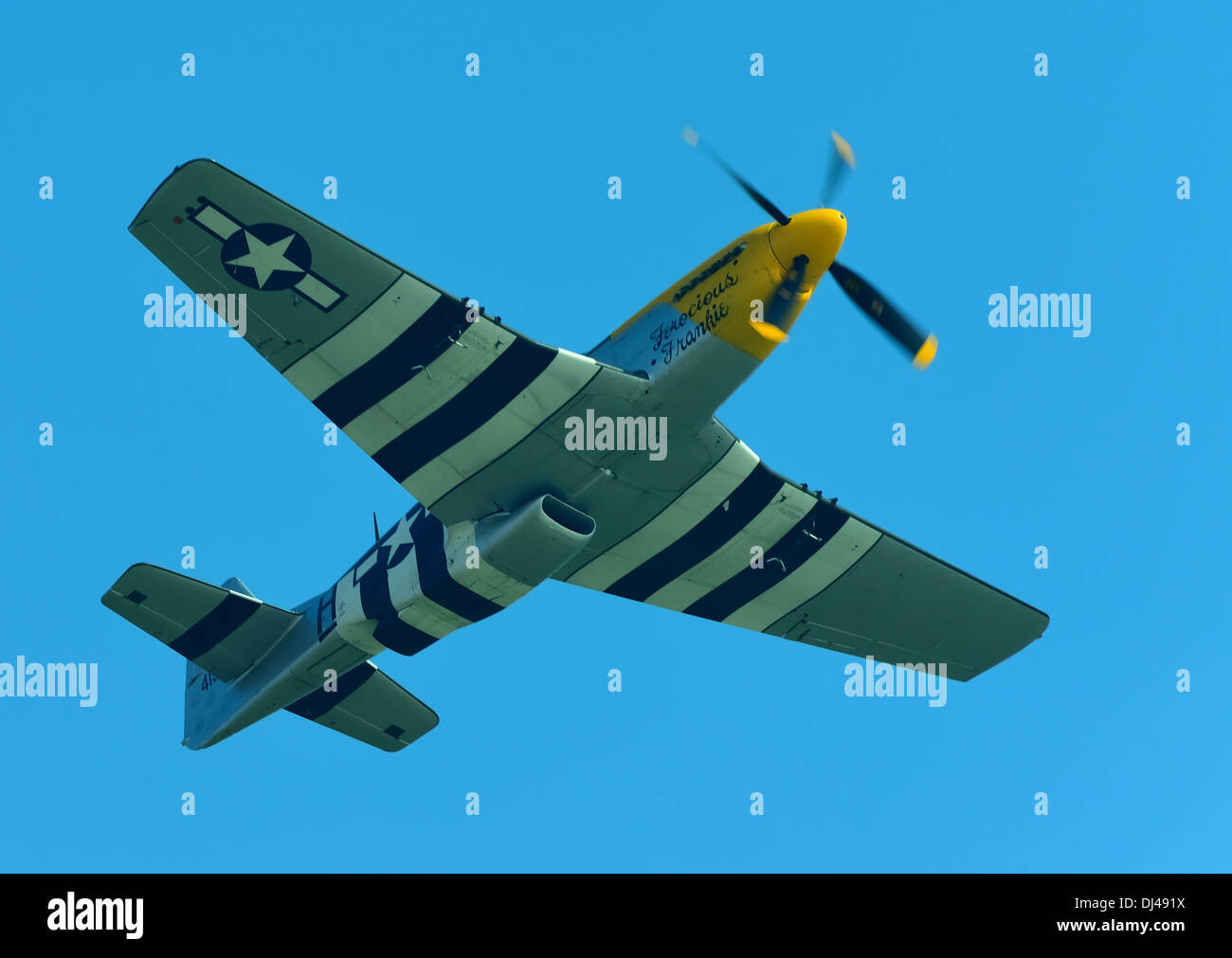 P51 Mustang USAF WW2 aereo da combattimento da Duxford collection battenti a Clacton airshow.UK, 2013 Foto Stock