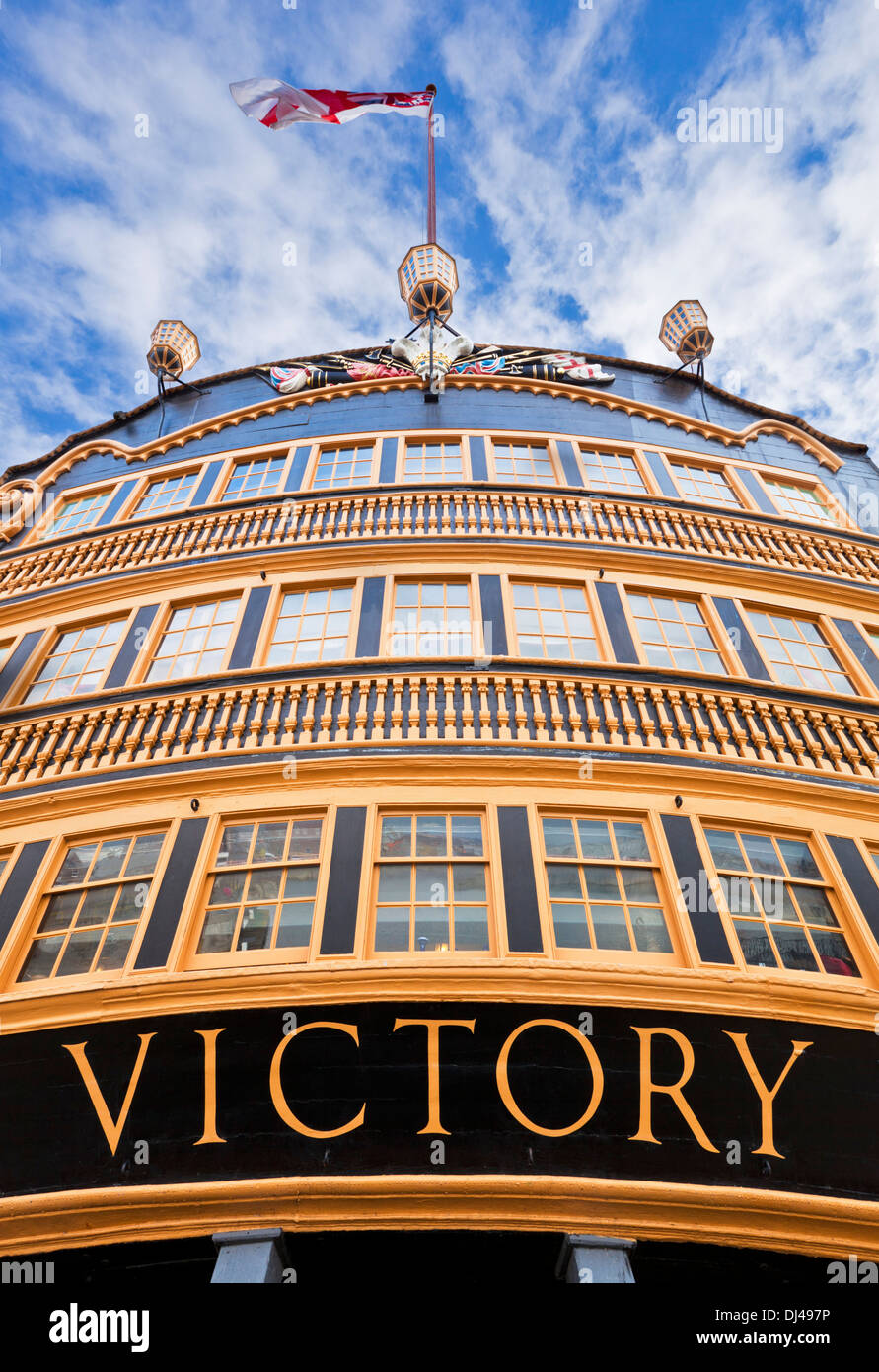HMS Victory in Portsmouth Historic Dockyard Portsmouth Inghilterra Hampshire REGNO UNITO GB EU Europe Foto Stock