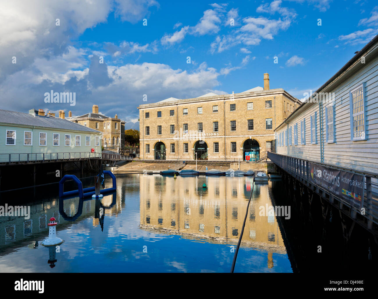 Stazioni di azione in Boathouse n. 6 a Portsmouth Historic Dockyard Portsmouth Porto Inghilterra Hampshire REGNO UNITO GB EU Europe Foto Stock