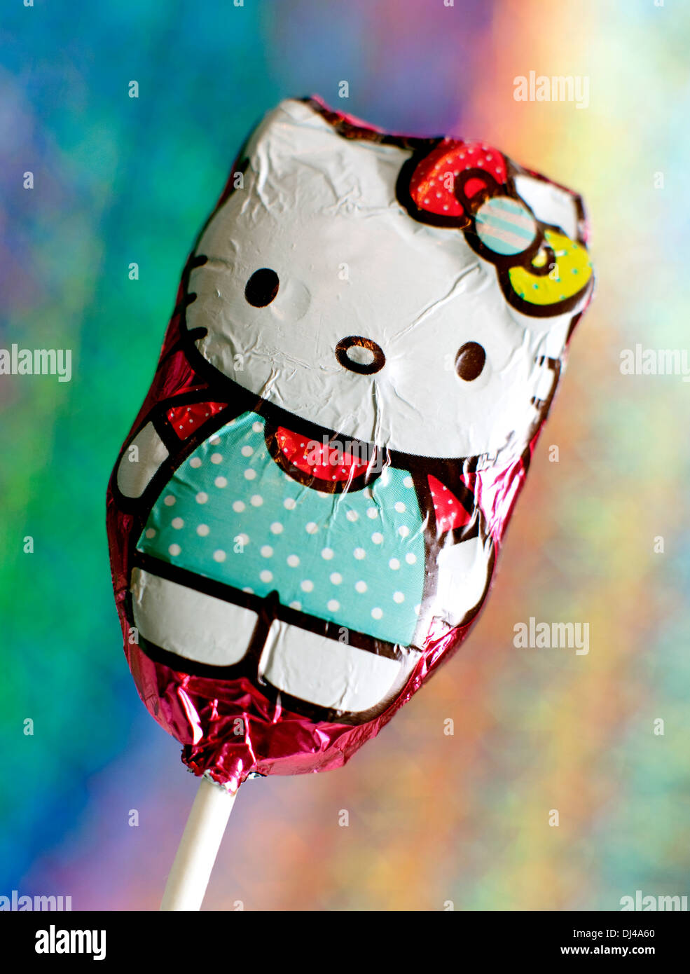 Hello Kitty cioccolato lecca-lecca, Londra Foto Stock