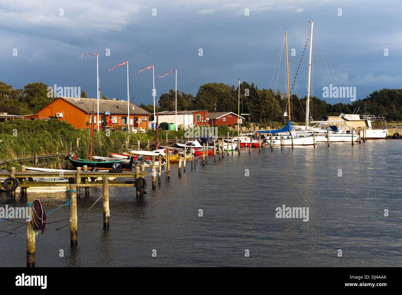 Harboelle porta sul Moen a Groensund Foto Stock