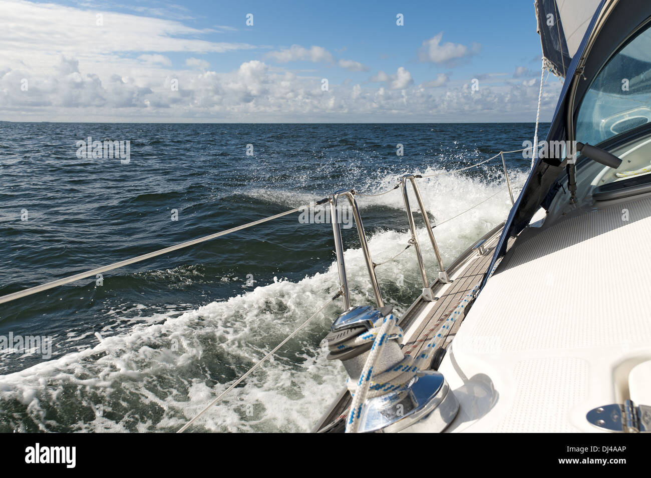 Sailing yacht in viaggio del Grande Belt Foto Stock