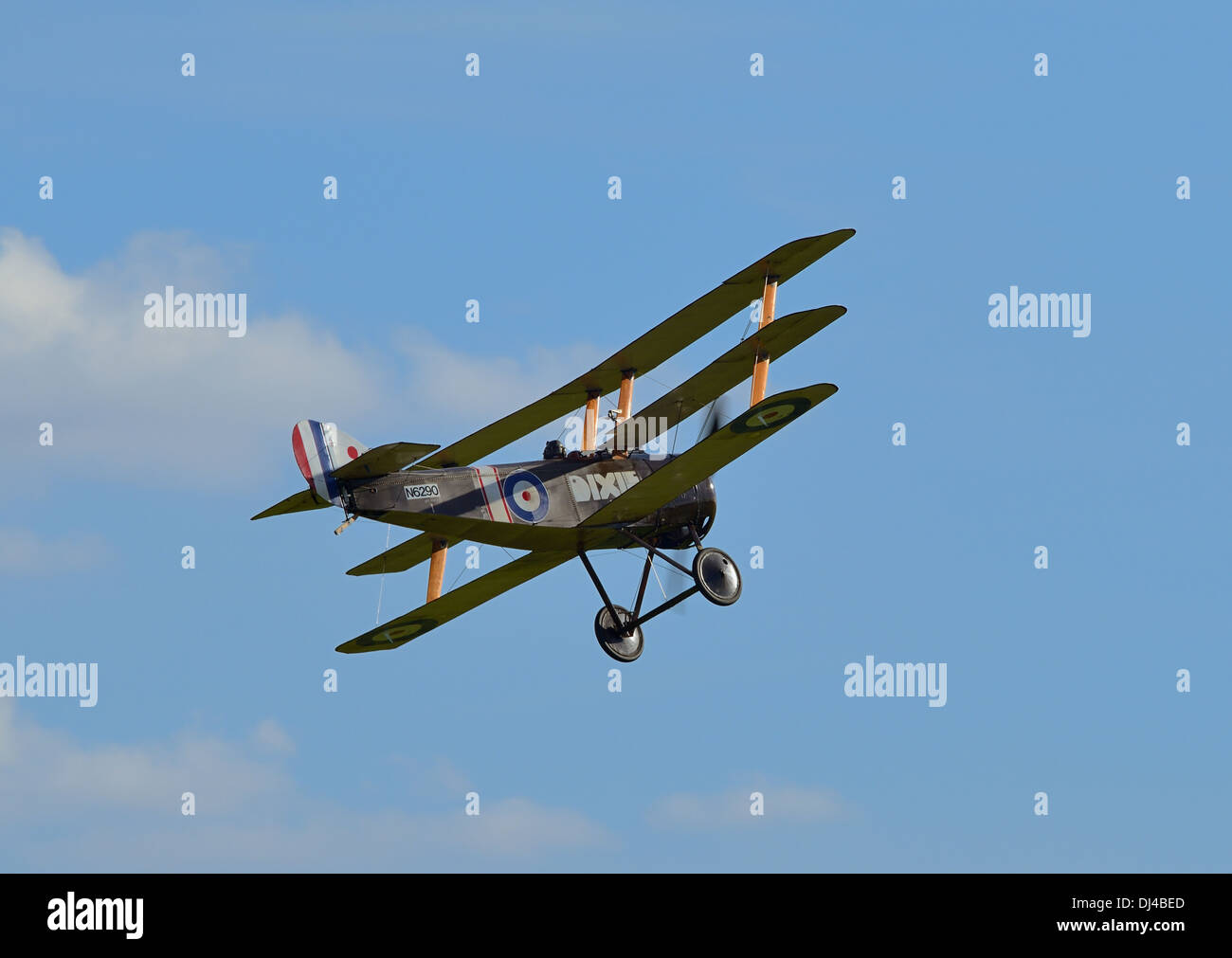 Triplano Sopwith,vintage RAF WW1 aereo da combattimento da Shuttleworth collection.Ottobre battenti giorno 2013.Biggleswade REGNO UNITO Foto Stock