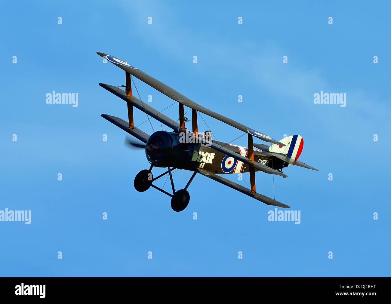 Triplano Sopwith,vintage RAF WW1 aereo da combattimento da Shuttleworth collection.Ottobre battenti giorno 2013.Biggleswade REGNO UNITO Foto Stock