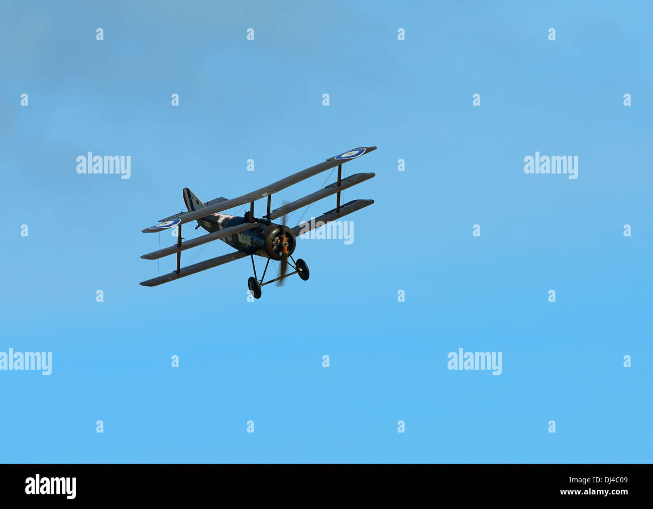 Triplano Sopwith,vintage RAF WW1 aereo da combattimento da Shuttleworth collection.Ottobre battenti giorno 2013.Biggleswade REGNO UNITO Foto Stock