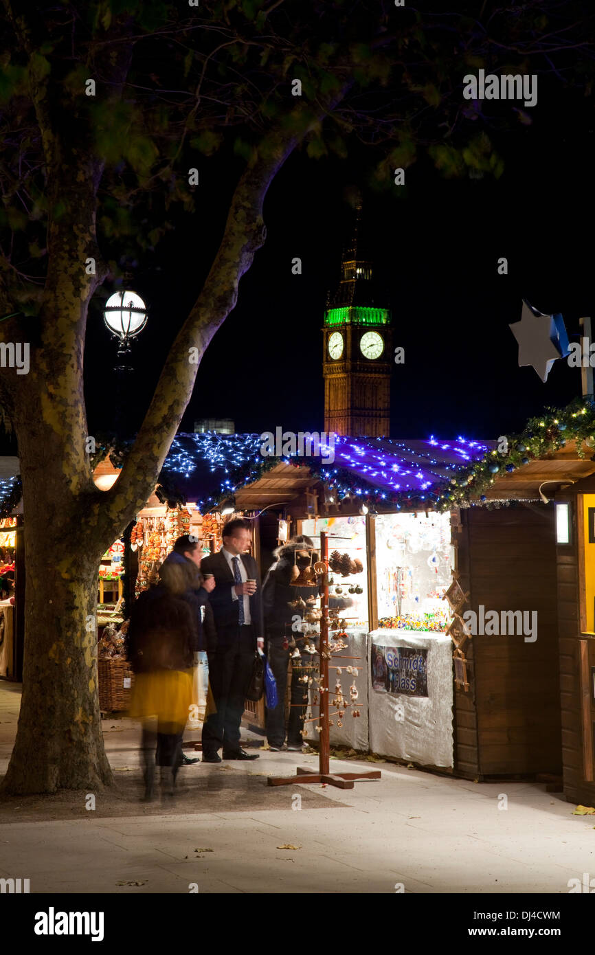 Mercato di Natale, Southbank, Londra, Inghilterra Foto Stock
