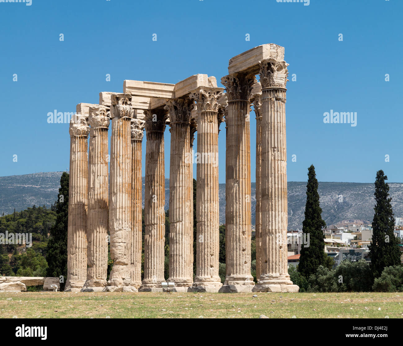 La Grecia antica Tempio di Zeus Olimpio / Olympieion, Atene, Grecia Foto Stock