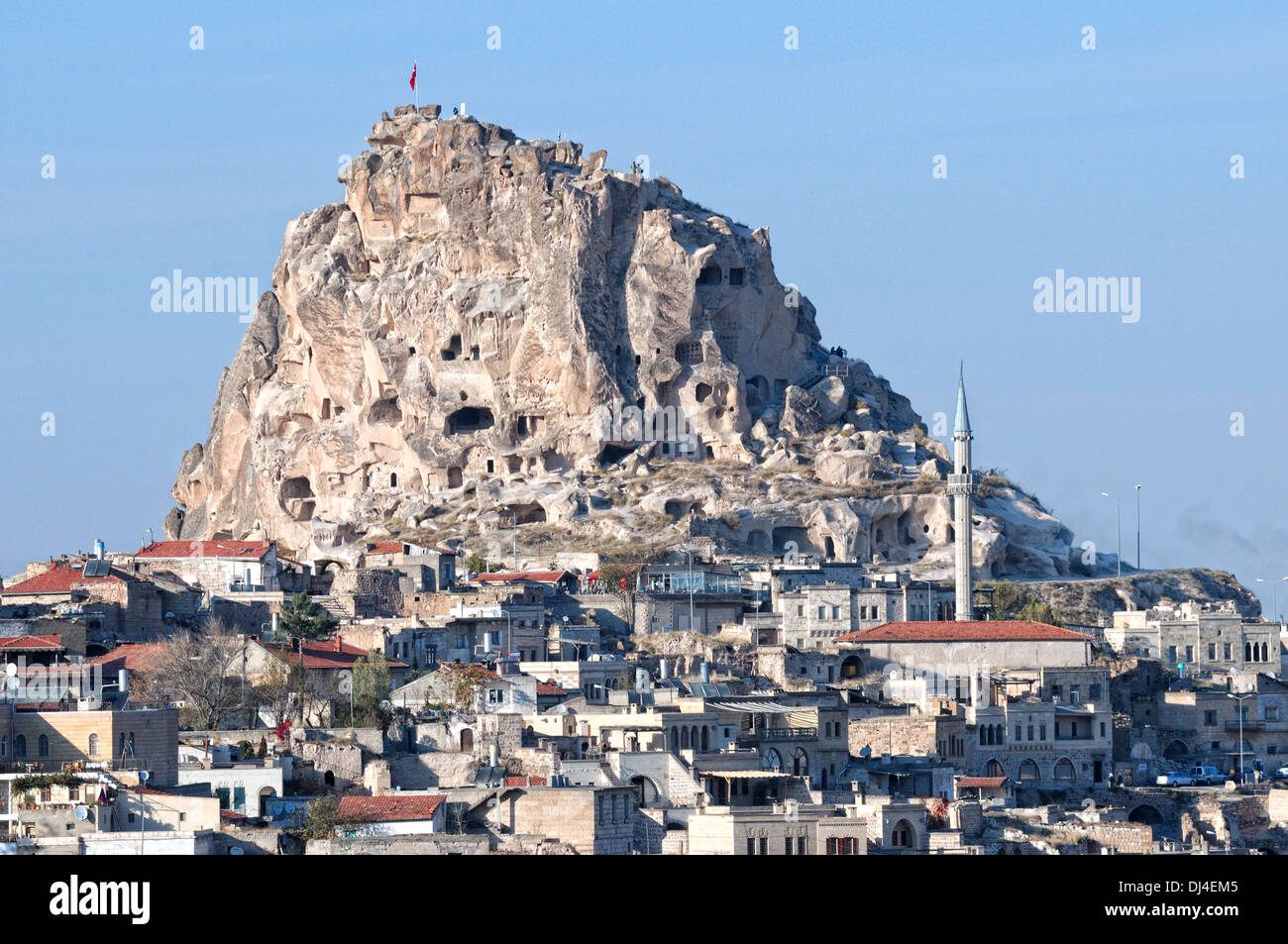 La Turchia Uchisar rock castle Foto Stock