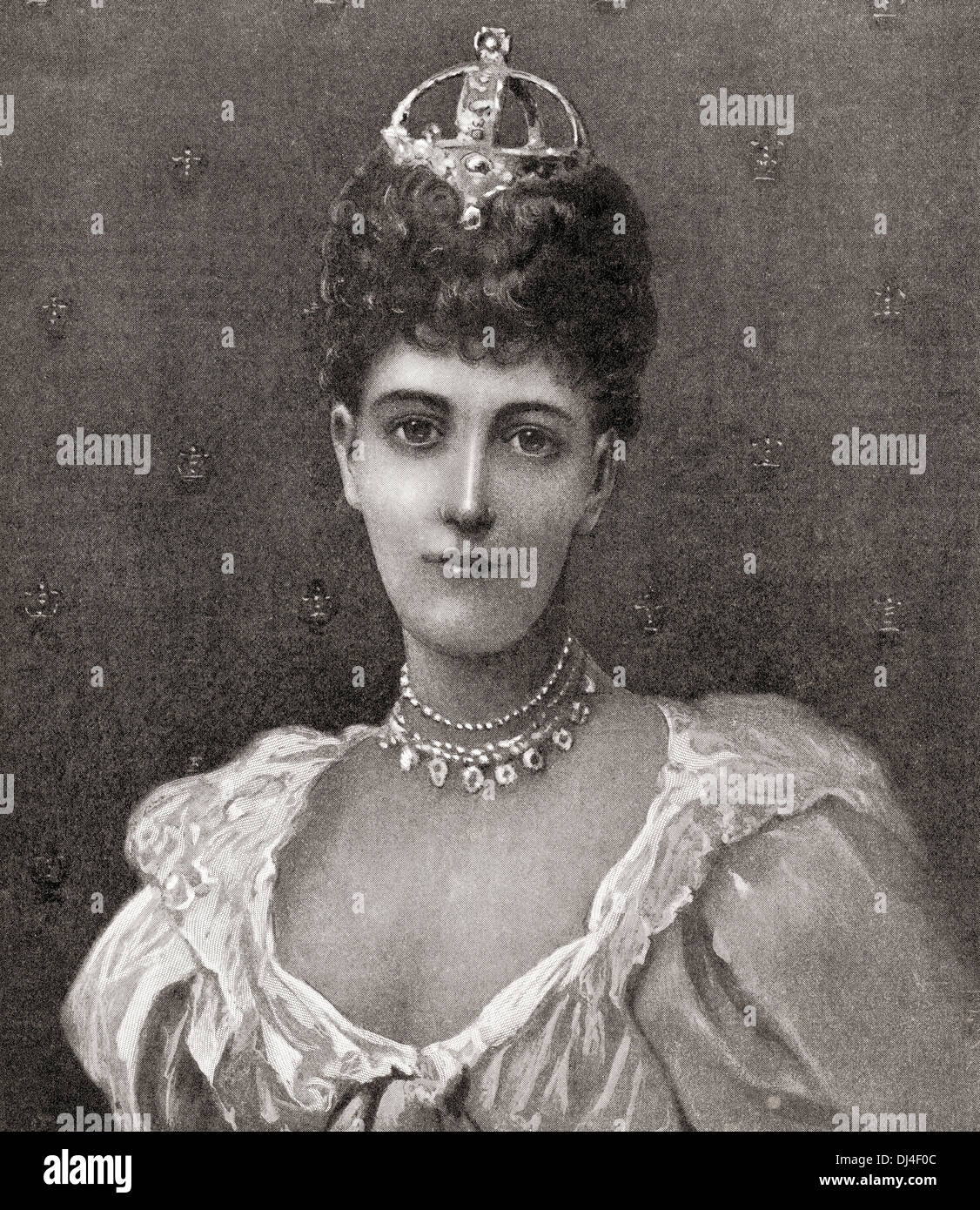 Alexandra della Danimarca, 1844 - 1925. Regina consorte del Regno Unito e Imperatrice dell India come la moglie di King-Emperor Edoardo VI Foto Stock