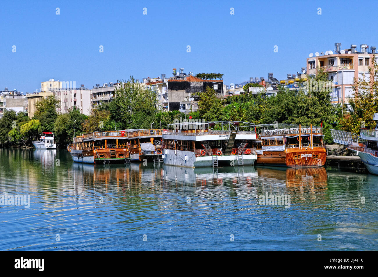 Navigazione sul fiume Manavgat Turchia Foto Stock