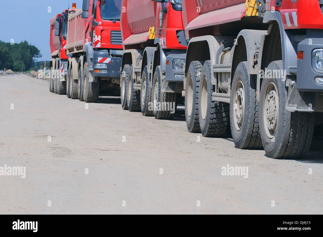 In una riga - camion Foto Stock