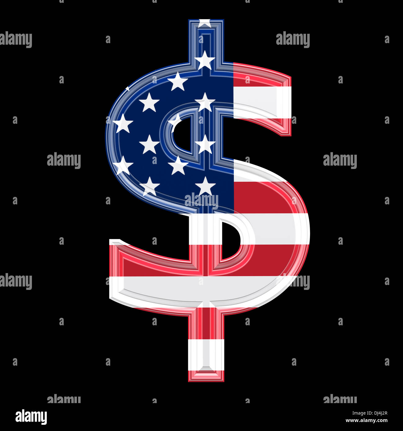 Noi 3d cambio segno isolato su sfondo nero - Dollaro Foto Stock