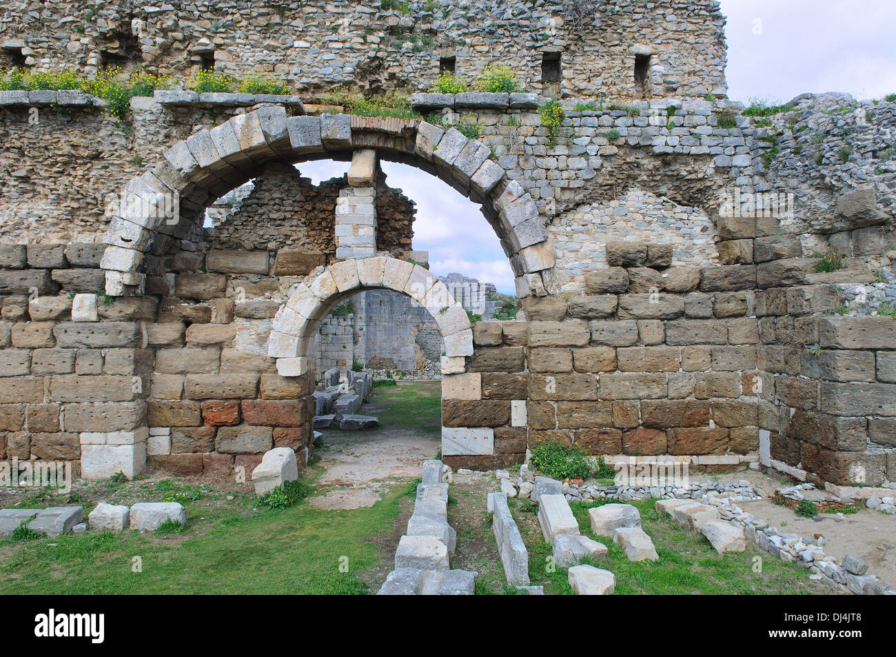 Archway nei bagni Faustina Mileto Foto Stock