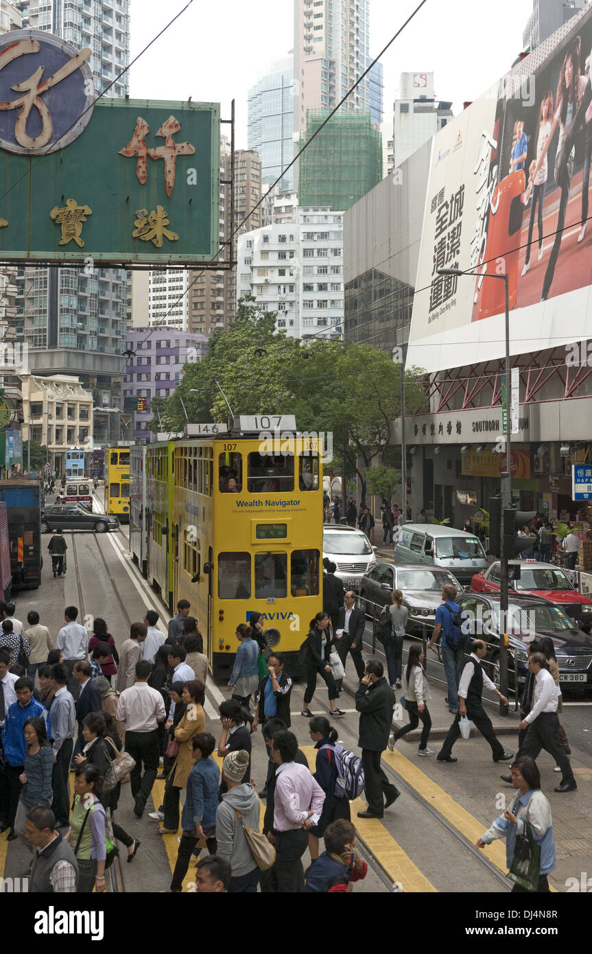 Ore di punta per le strade di Hong Kong Foto Stock