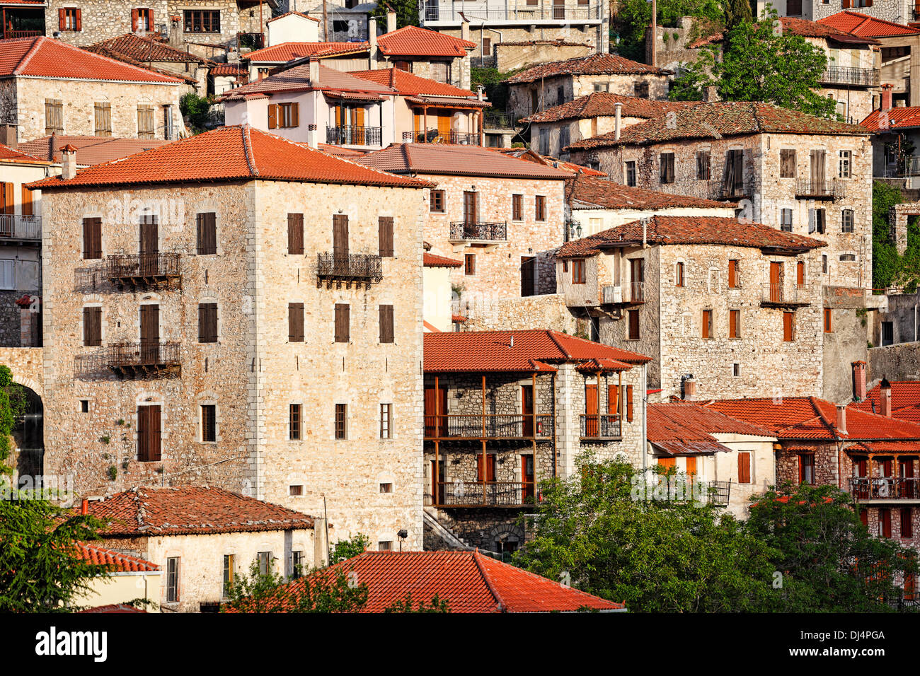 Dimitsana è un villaggio di montagna in Arcadia, Peloponneso e Grecia. Foto Stock