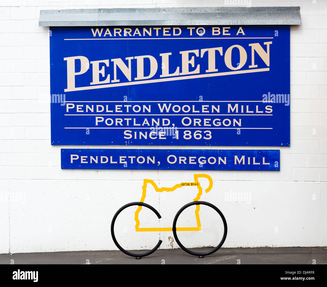Il famoso Pendleton Woollen Mills, Pendleton, Oregon, Stati Uniti d'America Foto Stock