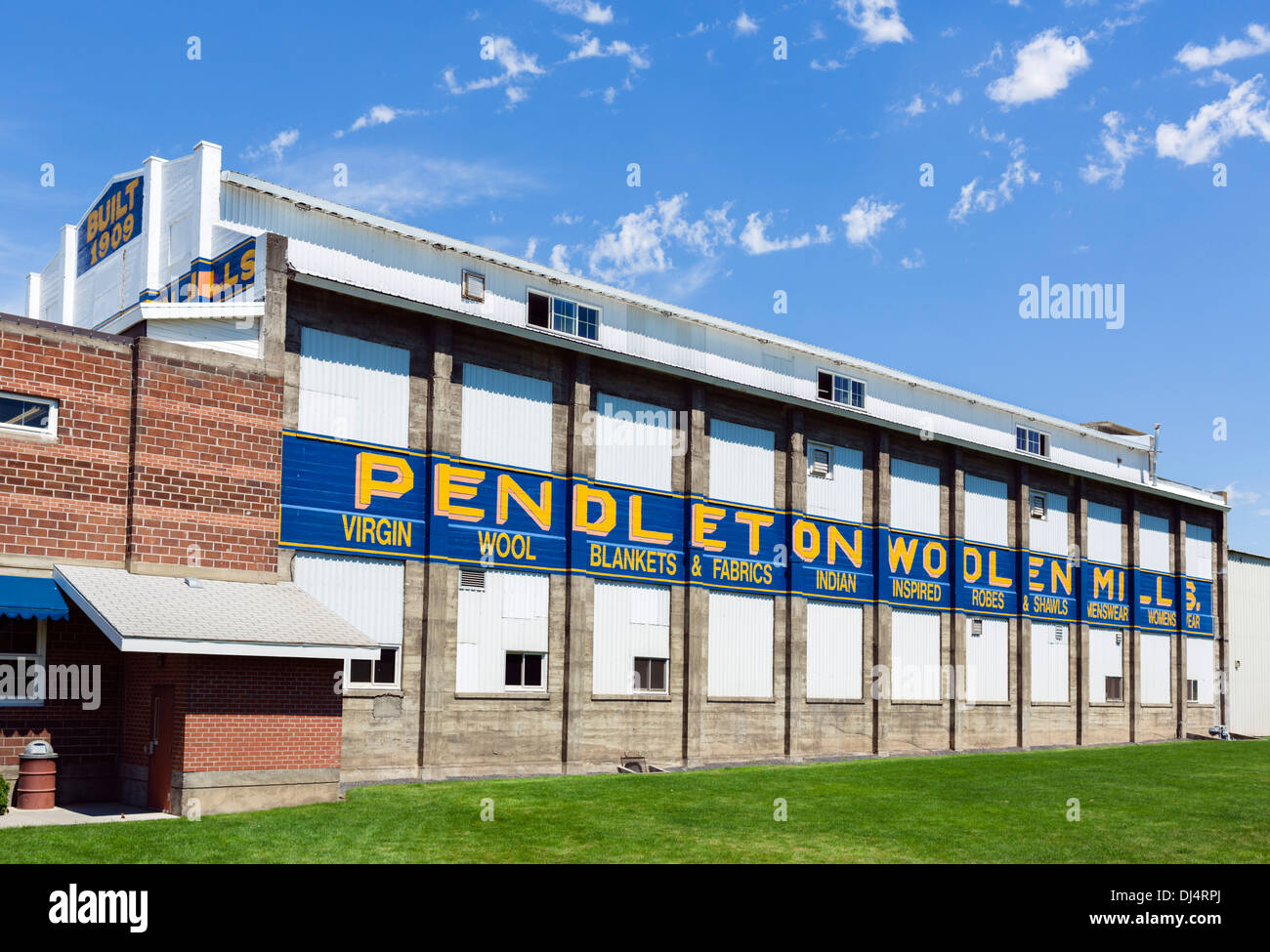 Il famoso Pendleton Woollen Mills, Pendleton, Oregon, Stati Uniti d'America Foto Stock
