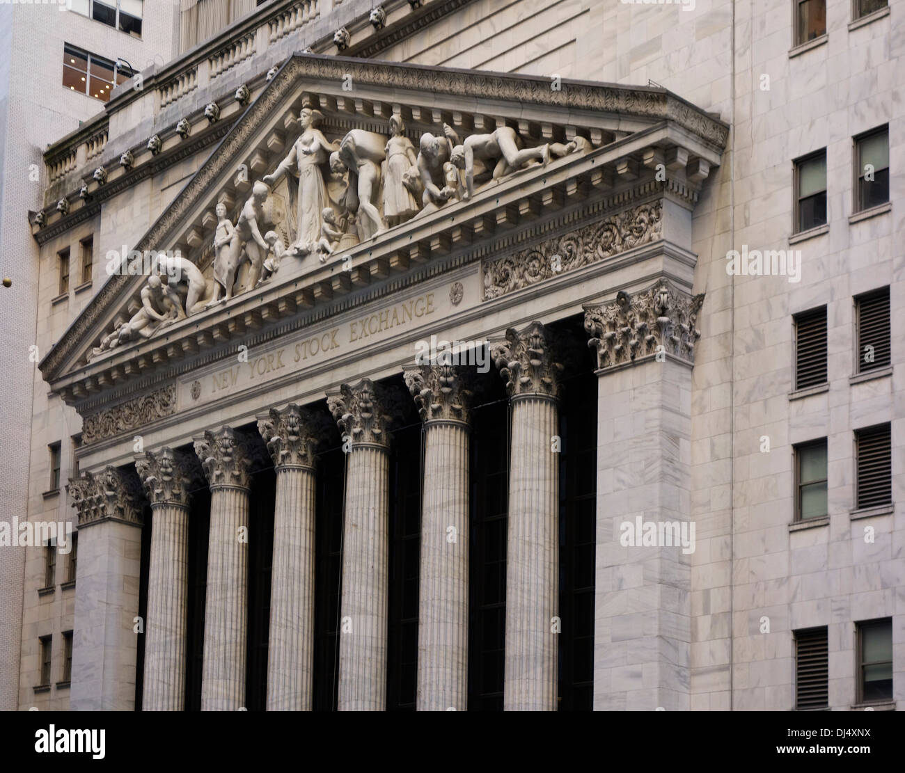 New York Stock Exchange bandiera Wall Street Manhattan Foto Stock