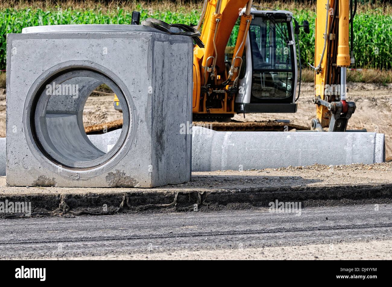 Fognature sito in costruzione Foto Stock