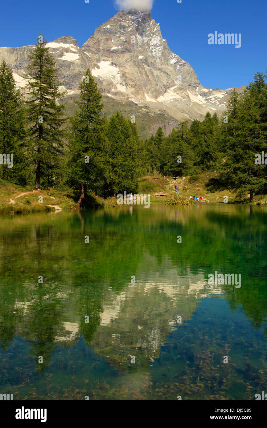 Cervino,Matterhorn peak,Breuil-Cervinia,Italia Foto Stock