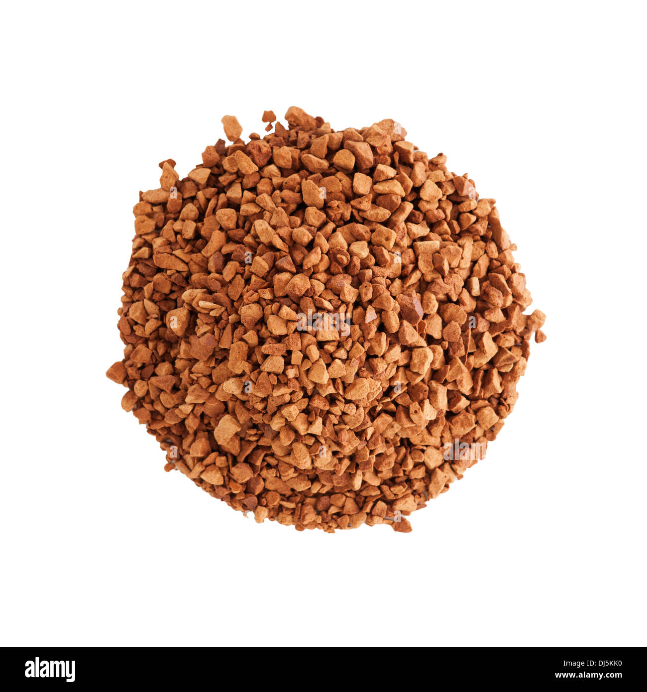 Caffè solubile granulare su sfondo bianco Foto Stock