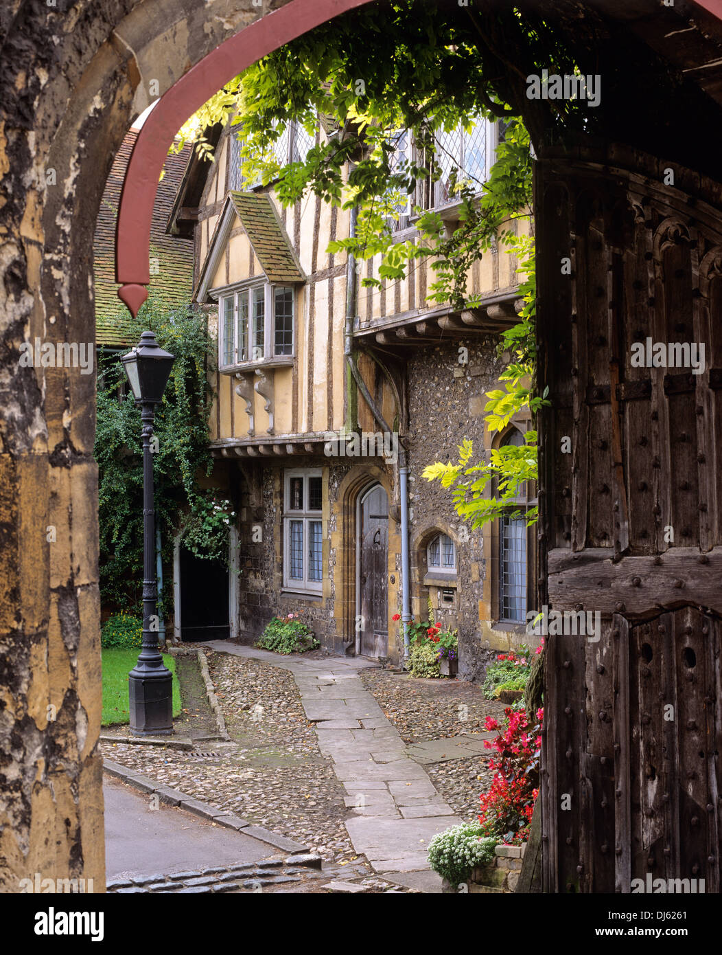 Graticcio cottage, Winchester, Hampshire, Inghilterra, Regno Unito. Foto Stock