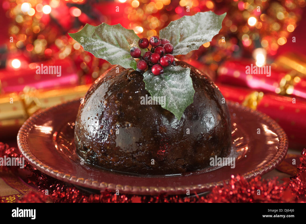 Pudding natalizio. Festa tradizionale dessert Foto Stock