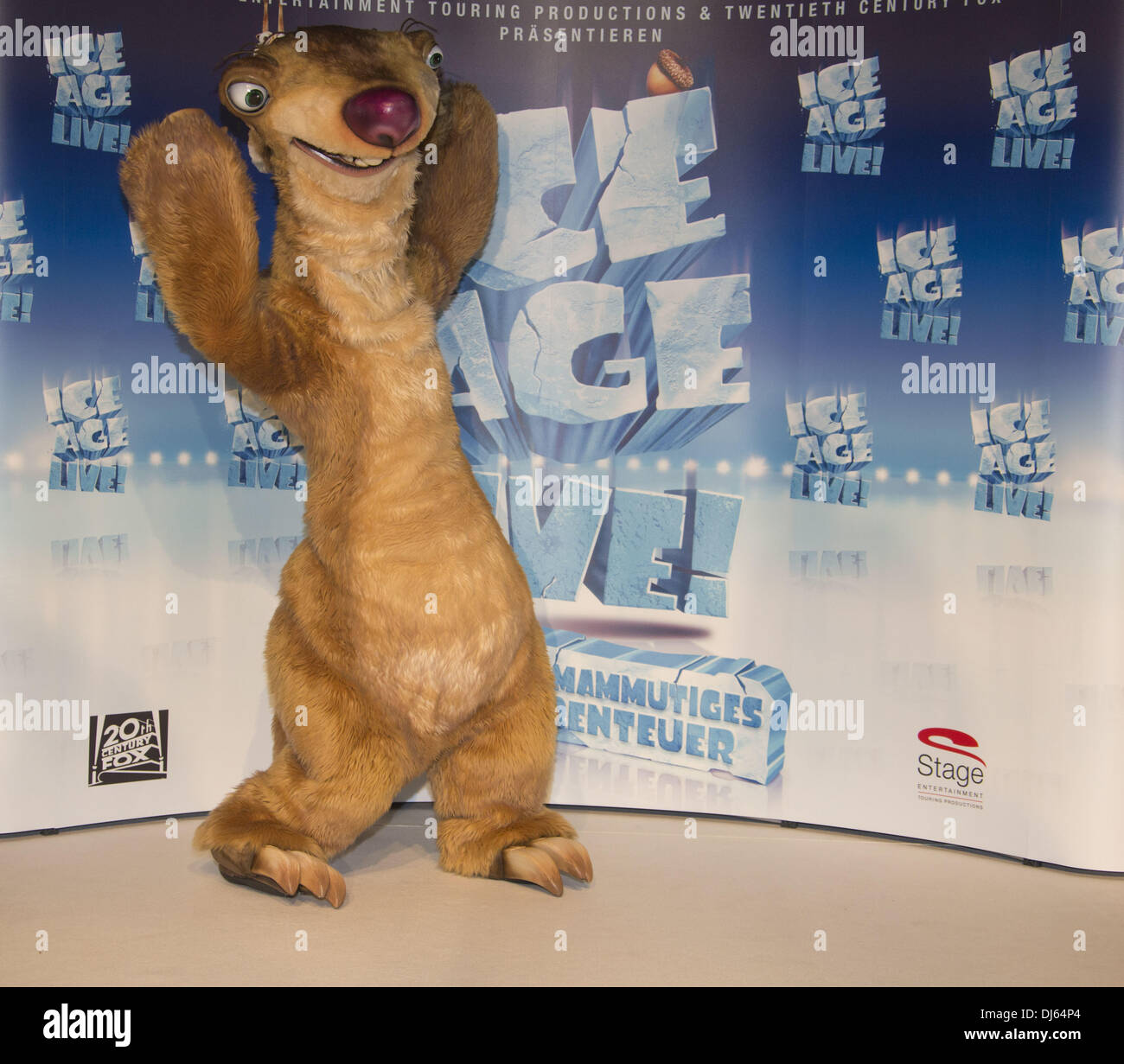 Sid alla conferenza stampa per il SID del primo spettacolo 'Ice Age Live! Ein Abenteuer Mammutiges' al teatro Kehrwieder. Amburgo, Germania - 05.09.2012 Foto Stock