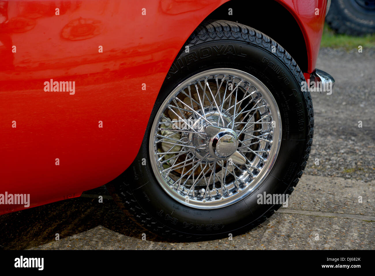 Rosso paraurti cromato MGB convertible classic British Auto sportiva Foto Stock